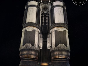 rocket space small engine low poly 3D 모델
