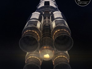 rocket space small engine low poly 3D 모델
