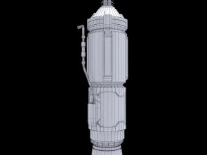 Rakete, Weltraum, kleiner Motor, Low-Poly 3D Modell