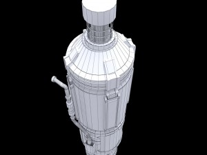 rocket space small engine low poly 3D 모델