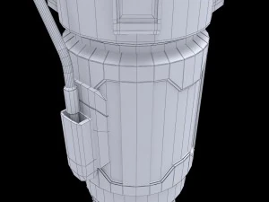 Rakete, Weltraum, kleiner Motor, Low-Poly 3D Modell
