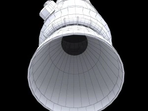 Rakete, Weltraum, kleiner Motor, Low-Poly 3D Modell