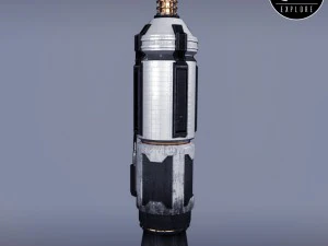 Rakete, Weltraum, kleiner Motor, Low-Poly 3D Modell