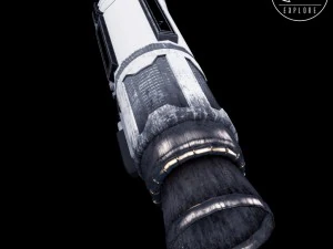 Rakete, Weltraum, kleiner Motor, Low-Poly 3D Modell