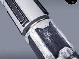 Rakete, Weltraum, kleiner Motor, Low-Poly 3D Modell