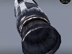Rakete, Weltraum, kleiner Motor, Low-Poly 3D Modell