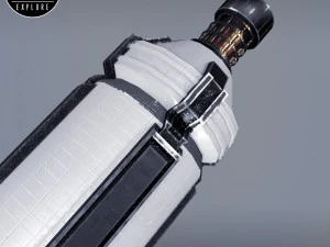 Rakete, Weltraum, kleiner Motor, Low-Poly 3D Modell