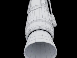 Rakete, Weltraum, kleiner Motor, Low-Poly 3D Modell