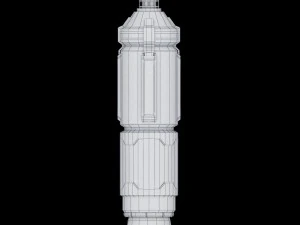 Rakete, Weltraum, kleiner Motor, Low-Poly 3D Modell