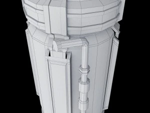 Rakete, Weltraum, kleiner Motor, Low-Poly 3D Modell