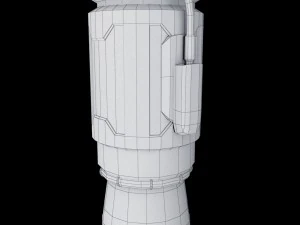 Rakete, Weltraum, kleiner Motor, Low-Poly 3D Modell