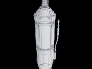 Rakete, Weltraum, kleiner Motor, Low-Poly 3D Modell