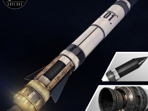 space sci-fi rocket ship small Model 3D