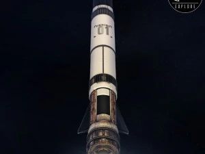 space sci-fi rocket ship small 3D Model
