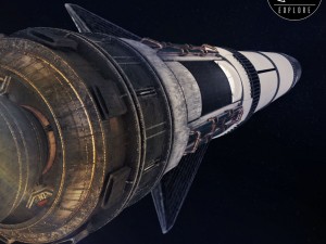 space sci-fi rocket ship small 3D Model