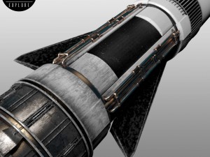 space sci-fi rocket ship small 3D Model