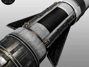space sci-fi rocket ship small 3D Model