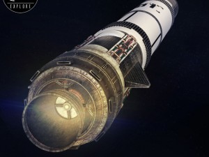space sci-fi rocket ship small 3D Model