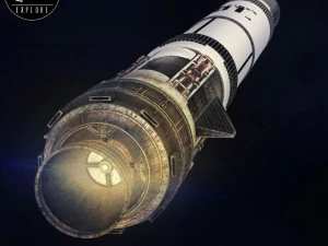 space sci-fi rocket ship small 3D Model