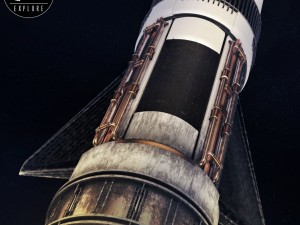 space sci-fi rocket ship small 3D Model