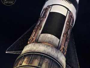 space sci-fi rocket ship small 3D Model