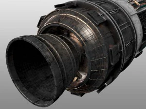 space sci-fi rocket ship small 3D Model