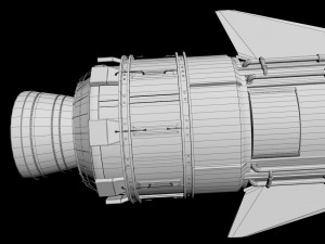 space sci-fi rocket ship small 3D Model