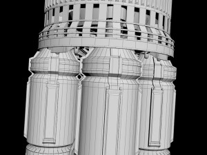 Space sci-fi rocket ship 3D Model