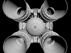Space sci-fi rocket ship 3D Model