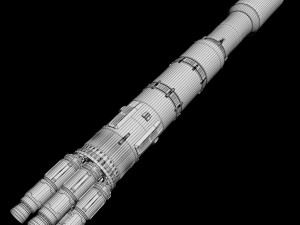 Space sci-fi rocket ship 3D Model