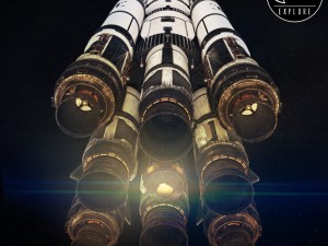 Space sci-fi ship rocket high detail Modello 3D