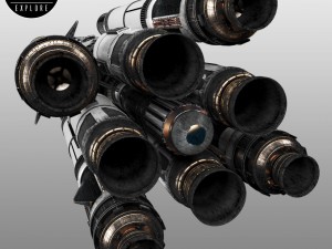 Space sci-fi ship rocket high detail Modello 3D