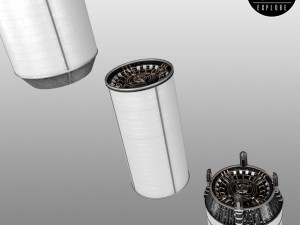 Space sci-fi ship rocket high detail Modello 3D
