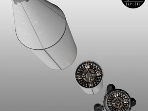 Space sci-fi ship rocket high detail Modello 3D