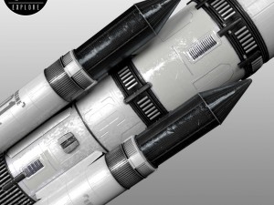 Space sci-fi ship rocket high detail Modello 3D