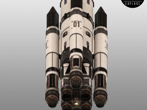 Space sci-fi ship rocket high detail Modello 3D
