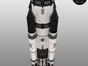 Space sci-fi ship rocket high detail Modello 3D