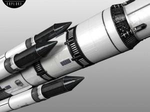 Space sci-fi ship rocket high detail Modello 3D