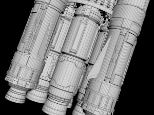 Space sci-fi ship rocket high detail Modello 3D