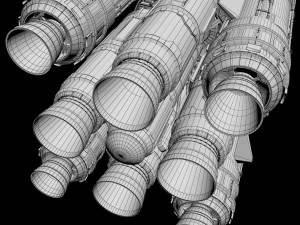 Space sci-fi ship rocket high detail Modello 3D