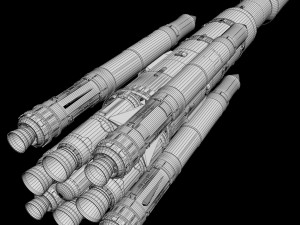 Space sci-fi ship rocket high detail Modello 3D