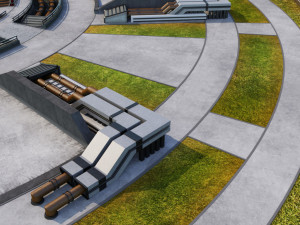 rocket space launch complex low 3D मॉडल