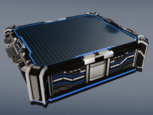 meja hologram ruang fiksi ilmiah Model 3D