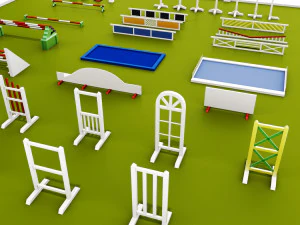 horse jumping obstacle small pack low poly 3D Model
