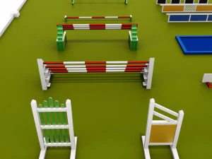 horse jumping obstacle small pack low poly 3D Model