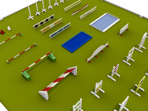 horse jumping obstacle small pack low poly 3D मॉडल