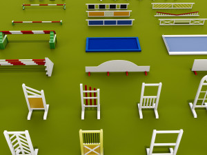 horse jumping obstacle small pack low poly 3D मॉडल