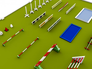 horse jumping obstacle small pack low poly 3D मॉडल