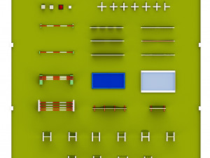 horse jumping obstacle small pack low poly 3D मॉडल