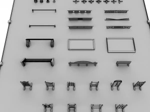 horse jumping obstacle small pack low poly 3D Model